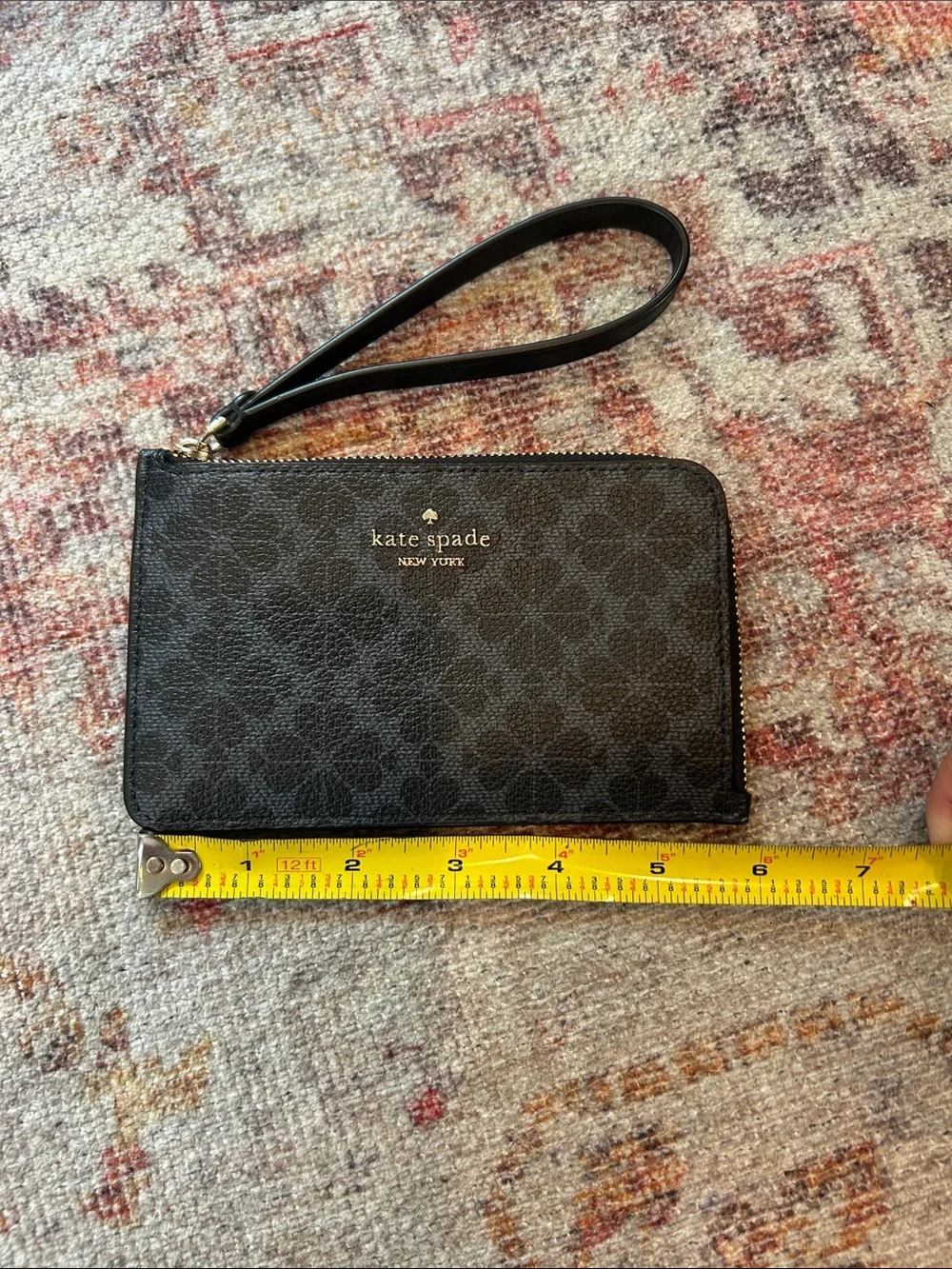 kate spade Black Floral Print Wristlet Card Holder